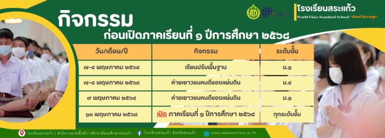 กิจกรรมก่อนเปิดภาคเรียนที่ 1 ปีการศึกษา 2568