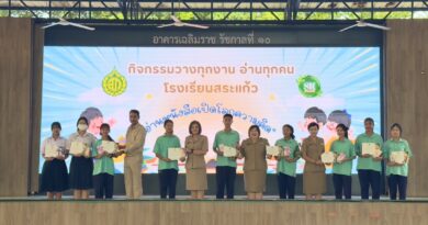 มอบเกียรติบัตรและรางวัลแก่นักเรียนที่ได้รับรางวัลกิจกรรมวางทุกงานอ่านทุกคน
