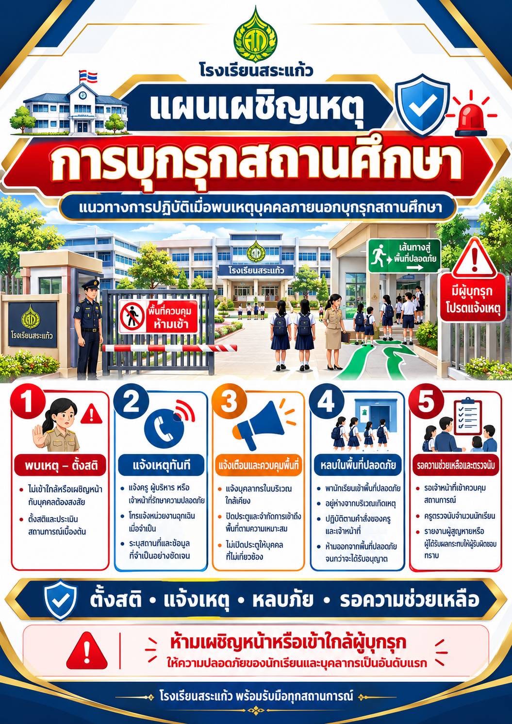 แผนเผชิญเหตุการบุกรุกสถานศึกษา